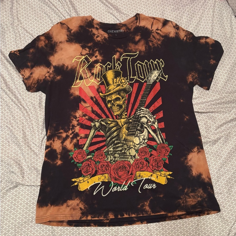 Rock Tour Graphic Shirt by CHEMISTRY - Black and Brown
